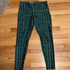 Green tartan leggings. Perfect condition!